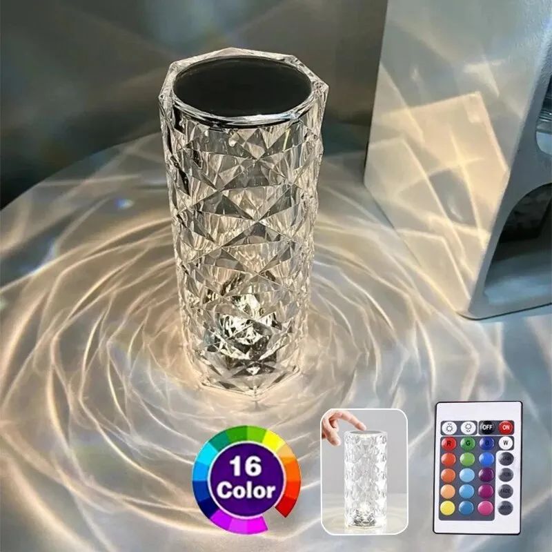 16Colors USB Rechargeable LED Crystal Lamp