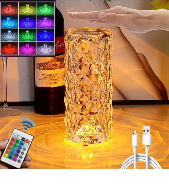 16Colors USB Rechargeable LED Crystal Lamp